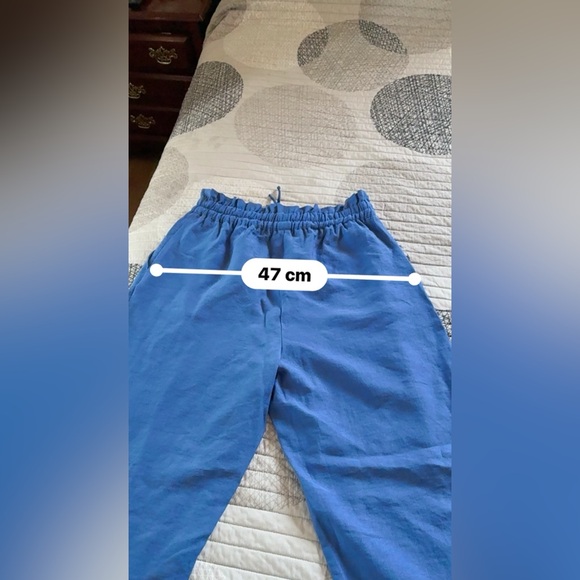 ZARA WOMAN Blue Elastic Waist Pants - Picture 9 of 10